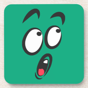 Cute Cartoon Funny Shocked Face Bier Onderzetter