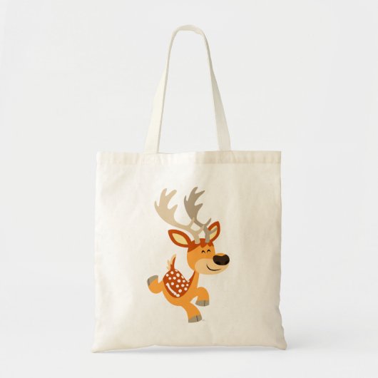 Cute Cartoon Gamboling Fallow Deer Bag Tote Bag (Voorkant)