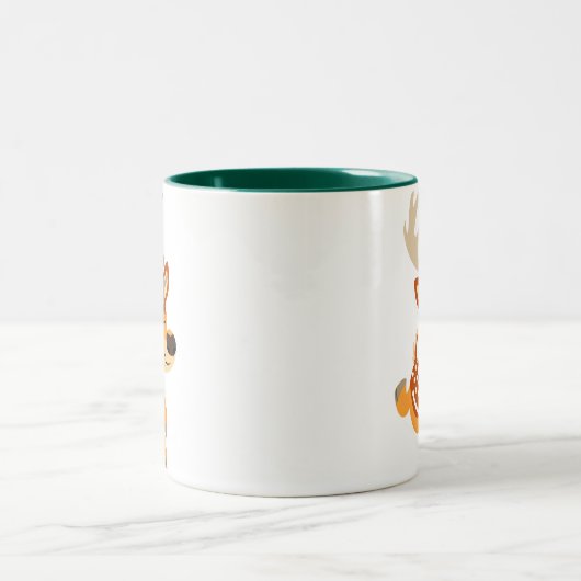 Cute Cartoon Gamboling Fallow Deer Mok (Center)