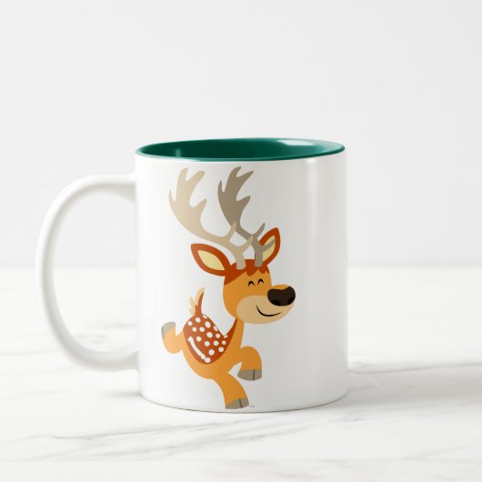 Cute Cartoon Gamboling Fallow Deer Mok (Links)