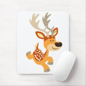 Cute Cartoon Gamboling Fallow Deer Mousepad Muismat (Met muis)