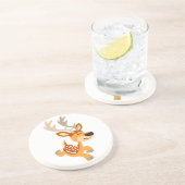 Cute Cartoon Gamboling Fallow Deer Onderzetter (Zijkant)