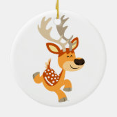Cute Cartoon Gamboling Fallow Deer Ornament (Achterkant)