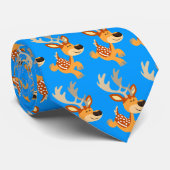 Cute Cartoon Gamboling Fallow Deer Stropdas (Opgerold)