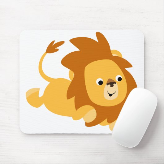 Cute Cartoon Gamboling Lion Mousepad Muismat (Met muis)