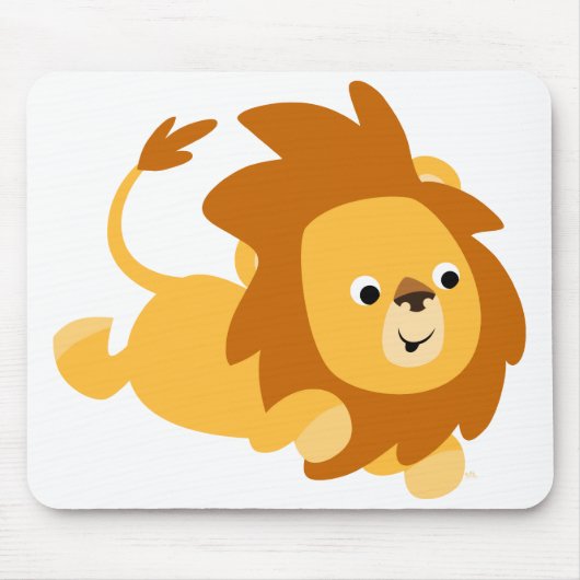 Cute Cartoon Gamboling Lion Mousepad Muismat (Voorkant)