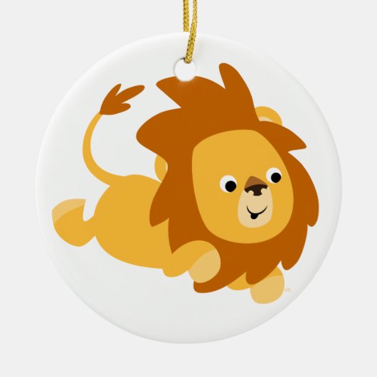 Cute Cartoon Gamboling Lion Ornament (Voorkant)