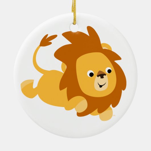Cute Cartoon Gamboling Lion Ornament (Achterkant)