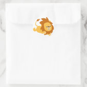 Cute Cartoon Gamboling Lion Sticker (Tas)