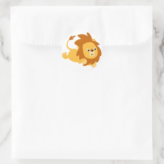 Cute Cartoon Gamboling Lion Sticker (Tas)
