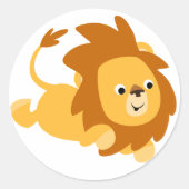 Cute Cartoon Gamboling Lion Sticker (Voorkant)