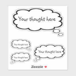 Cute Cartoon Gedachtestreep Voeg Je Gedachte Toe Sticker