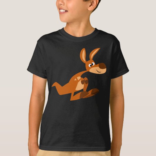 Cute Cartoon Gekke Kangaroo Children T-Shirt (Voorkant)