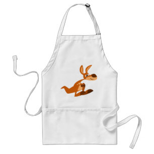 Cute Cartoon Gekke Kangaroo Koken Schort