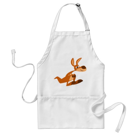 Cute Cartoon Gekke Kangaroo Koken Schort (Voorkant)