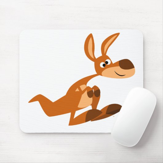 Cute Cartoon Gekke Kangaroo Mousepad Muismat (Met muis)