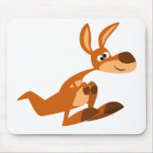 Cute Cartoon Gekke Kangaroo Mousepad Muismat (Voorkant)