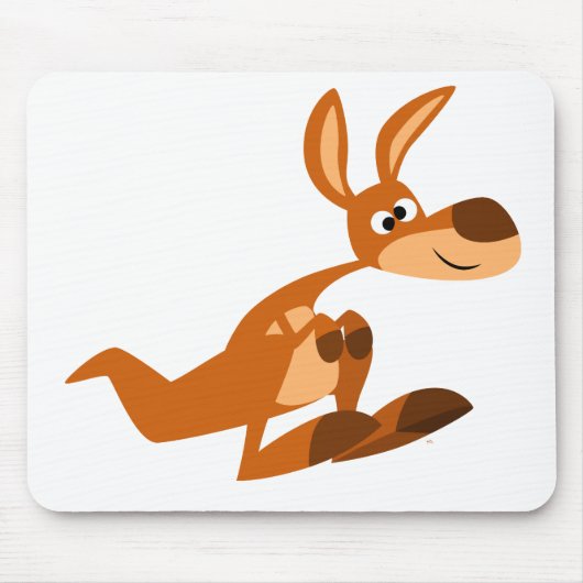 Cute Cartoon Gekke Kangaroo Mousepad Muismat (Voorkant)