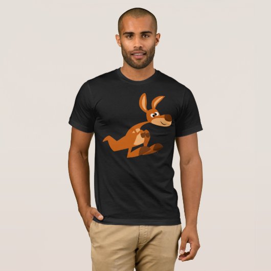 Cute Cartoon Gekke Kangaroo T-Shirt (Voorkant volledig)