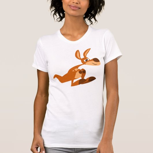 Cute Cartoon Gekke Kangaroo Women T-Shirt (Voorkant)