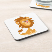 Cute Cartoon Gekke lion set Onderzetters (Linkerzijde)