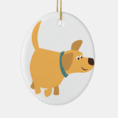 Cute Cartoon Gele Labrador Versiering Keramisch Ornament (Rechts)