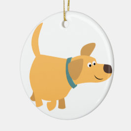 Cute Cartoon Gele Labrador Versiering Keramisch Ornament