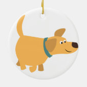 Cute Cartoon Gele Labrador Versiering Keramisch Ornament (Achterkant)