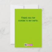 Cute Cartoon Gele slang in een boomreptiel Bedankkaart (Achterkant)