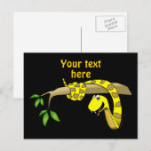 Cute Cartoon Gele slang in een boomreptiel Briefkaart (Voorkant / Achterkant)