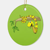 Cute Cartoon Gele slang in een boomreptiel Keramisch Ornament (Links)