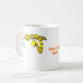 Cute Cartoon Gele slang in een boomreptiel Koffiemok (Voorkant links)