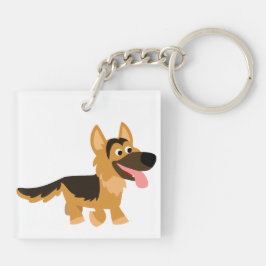 Cute Cartoon German Shepherd Dog AcrylSleutelhange Sleutelhanger