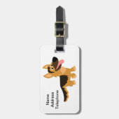 Cute Cartoon German Shepherd Dog Bagagelabel (Voorkant verticaal)