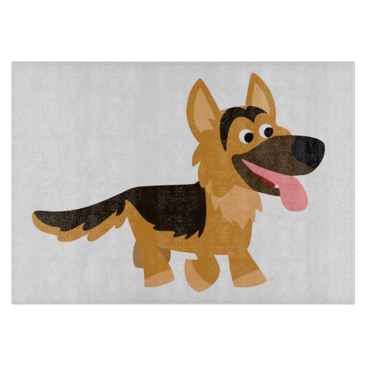 Cute Cartoon German Shepherd Dog Board Snijplank (Voorkant)