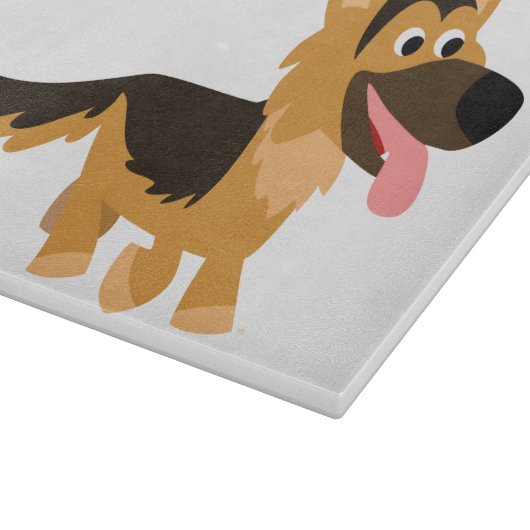 Cute Cartoon German Shepherd Dog Board Snijplank (Hoek)