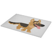 Cute Cartoon German Shepherd Dog Board Snijplank (Hoek)