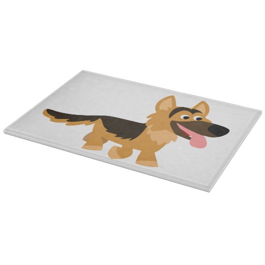 Cute Cartoon German Shepherd Dog Board Snijplank (Hoek)