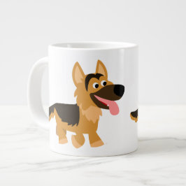 Cute Cartoon German Shepherd Dog Jumbo Mok