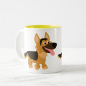 Cute Cartoon German Shepherd Dog Mok (Voorkant links)
