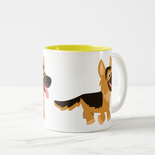 Cute Cartoon German Shepherd Dog Mok (Voorkant rechts)