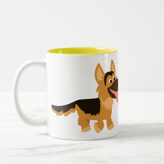 Cute Cartoon German Shepherd Dog Mok (Links)