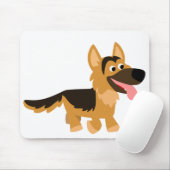 Cute Cartoon German Shepherd Dog Mousepad Muismat (Met muis)