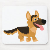 Cute Cartoon German Shepherd Dog Mousepad Muismat (Voorkant)