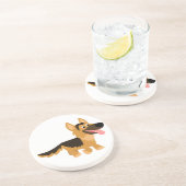 Cute Cartoon German Shepherd Dog Onderzetter (Zijkant)