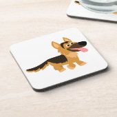 Cute Cartoon German Shepherd Dog Onderzetters Set (Linkerzijde)