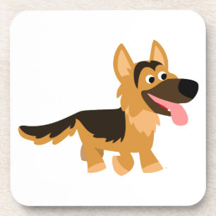 Cute Cartoon German Shepherd Dog Onderzetters Set