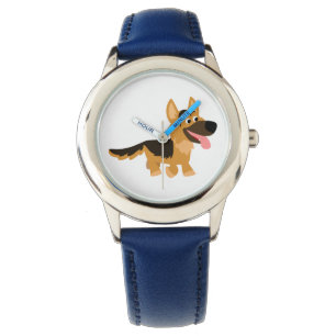 Cute Cartoon German Shepherd Dog Watch Horloge