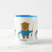 Cute Cartoon Gevist Bruin Beer Kind Mok (Center)