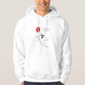 Cute Cartoon Ghost met Red Balloon Hoodie (Voorkant)